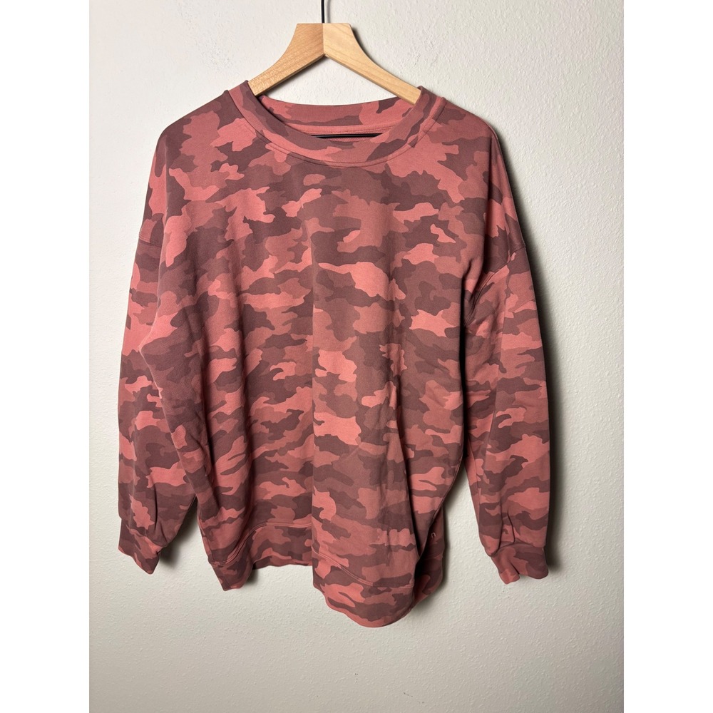 Lululemon Perfectly Oversized Crew Heritage 365 Camo Brier Rose Multi Size 12